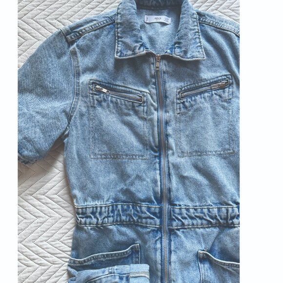 MANGO Denim Short Romper size Small - Picture 3 of 3